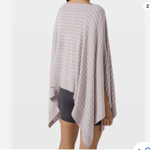 Lululemon Forward Flow Poncho ONE SIZE Pullover NWT Stripes Lavender White - Picture 2 of 5